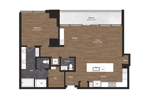 Deco Penthouse floorplan PH5 1B